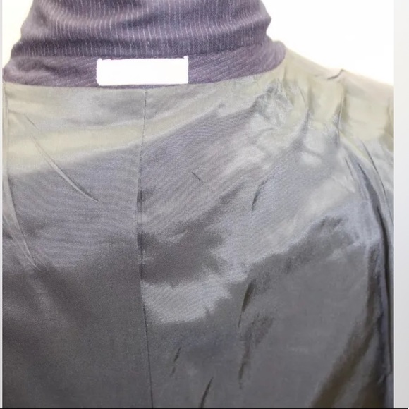 Wm H. Leishman Blue Pin Striped Men Blazer 100% Wool 44R Canada - Picture 4 of 10